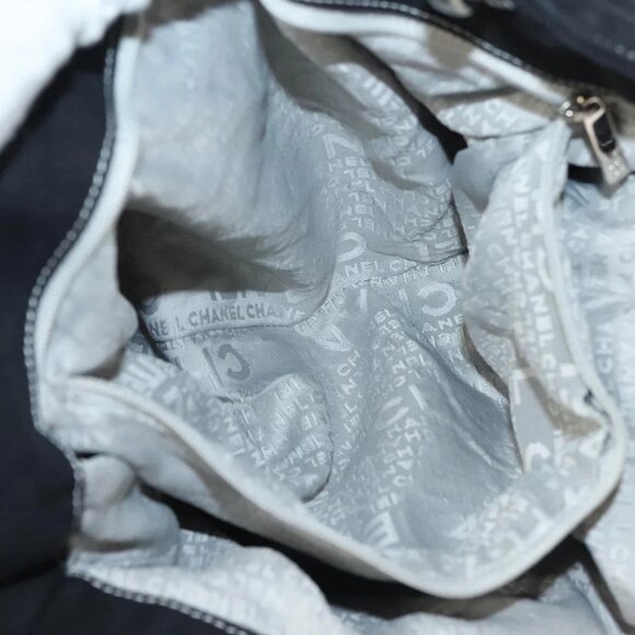 CHANEL Tote Bag Canvas Black Silver CC Auth BA4041 - Picture 12 of 15